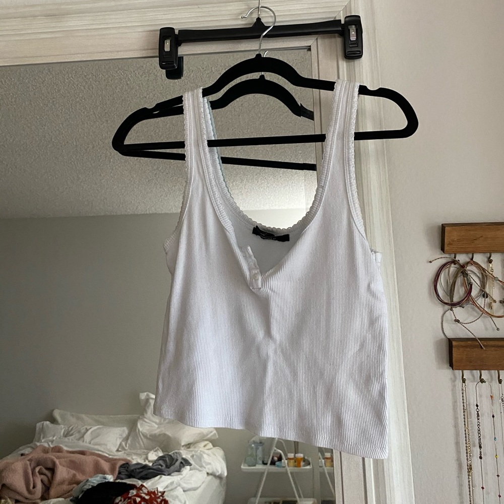 Forever 22 off white button tank top